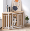 Wood and Metal Corner Dog Crate and Kennel