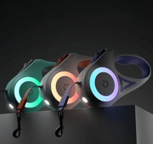 Retractable Dog Leash With LED Light (Colors: Purple)