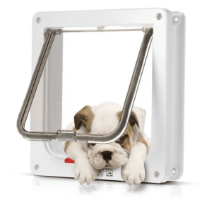 4 Way Dog Magnetic Lockable Safe Flap Door (Colors: White, Door Size: Medium)