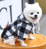 Black and White Plaid Sweatshirt Dog with Zipper Pocket