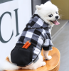 Black and White Plaid Sweatshirt Dog with Zipper Pocket