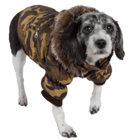 Pet Life - Dog Parka with Removeable Hood (Color2: Brown, size: X Small)