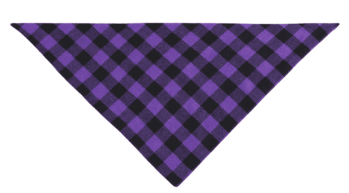 Checkered Triangle Cotton Scarf for Dogs (Colors: Purple/Black)