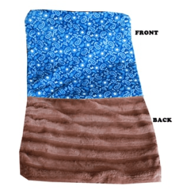 Plush Western Blue Blanket for Dogs and Cats (size: Small)