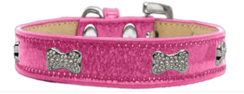 Crystal Bone Medallion Collar - Pink (size: Small)