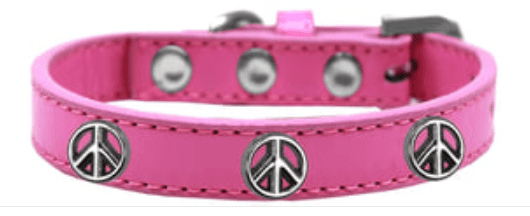 Fun Widget Collar - Peace Sign - Pink (size: Small)